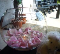 ボウル型ウエルカムボード <br>
・デザインBW-1<br>
会場飾り付け実例<br>
<br>
<br>