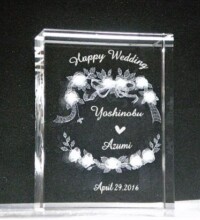 作品サンプル画像<br>
『花のリング』文字彫刻