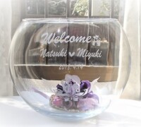 ガラスボウルウエルカム<br>
ボード, デザインBW-6+<br>
ワンポイントPD-018<br>
<br>
<br>