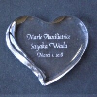 作品サンプル画像<br>
感謝のお礼品に文字のみ彫刻<br>
GPW-1