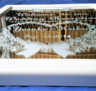 ラインストーン埋め込み<br>
ウエルカムミラーボード<br>
デザインWD-7LS 6色14個のストーンがキラキラします