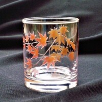 貴重な絵柄ロックグラスA<モミジ>着色コーティング