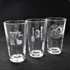 1パインドクラフトグラスに自作イラスト彫刻