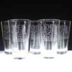 クラフトビアグラスに持込みデータで彫刻、仲間のみんなで共有<br>